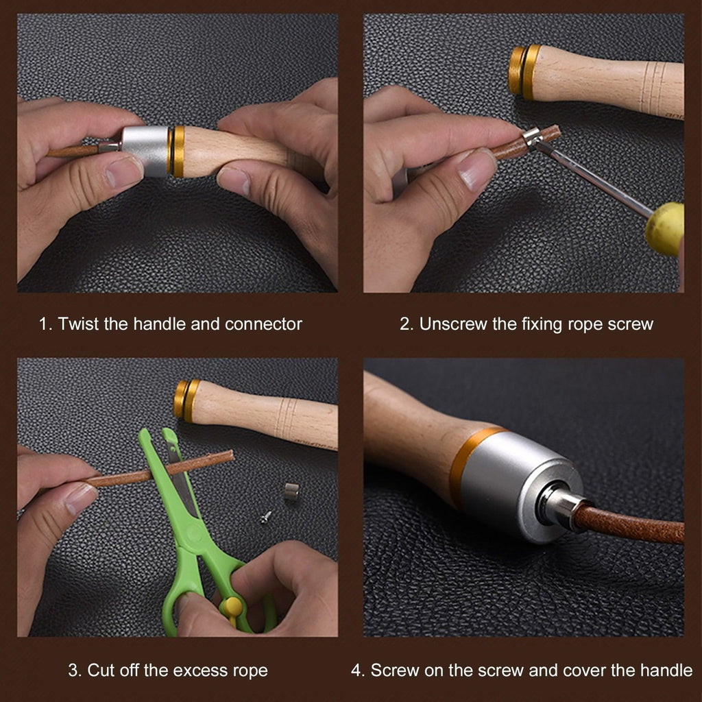 Nouvelle corde à sauter en cuir de vachette, universelle, avec roulement métallique, corde à sauter réglable avec poignée en bois et roulement à 360 degrés, poignées en bois pur pour la salle de sport et la maison