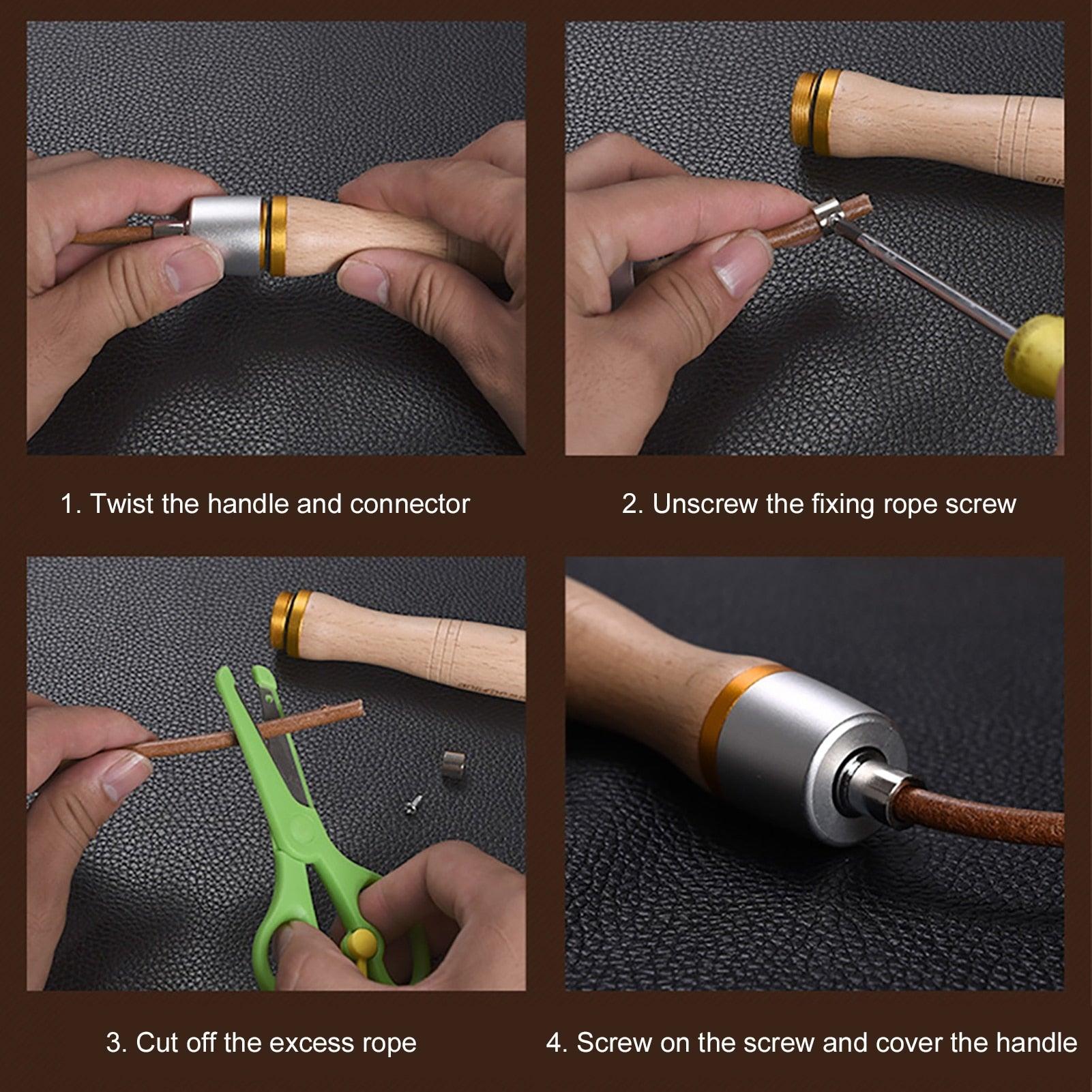 Nouvelle corde à sauter en cuir de vachette, universelle, avec roulement métallique, corde à sauter réglable avec poignée en bois et roulement à 360 degrés, poignées en bois pur pour la salle de sport et la maison