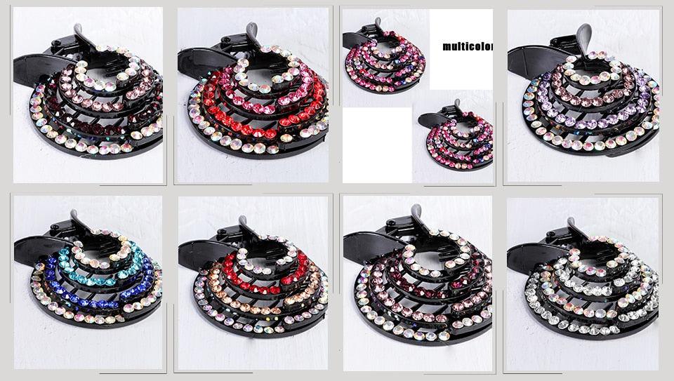 Nouveau porte-queue de cheval nid d'oiseau en cristal, pince à cheveux en forme de crabe, strass pour femmes, filles, accessoires barrettes, couvre-chef, magnifiques accessoires pour cheveux pour femmes