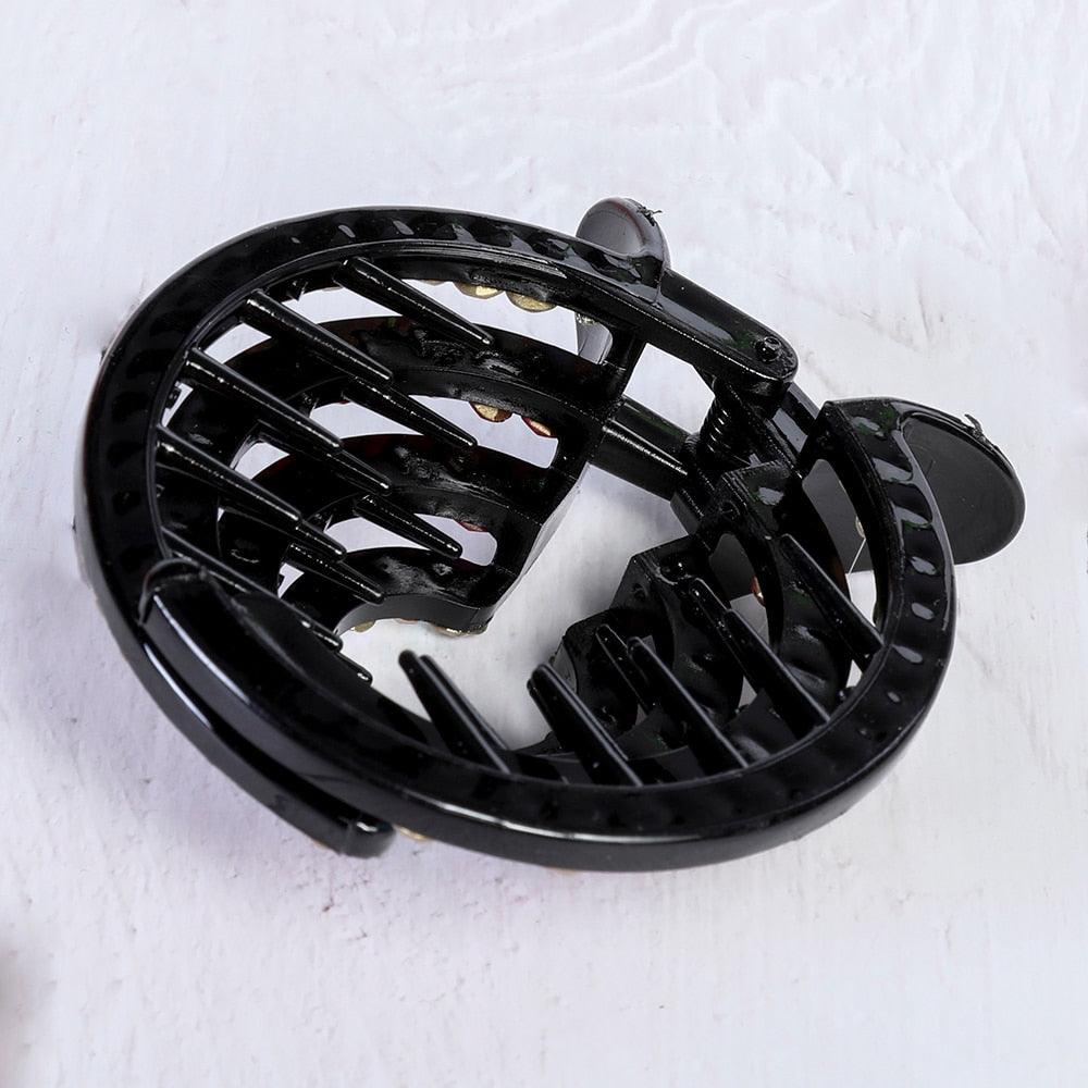 Nouveau porte-queue de cheval nid d'oiseau en cristal, pince à cheveux en forme de crabe, strass pour femmes, filles, accessoires barrettes, couvre-chef, magnifiques accessoires pour cheveux pour femmes