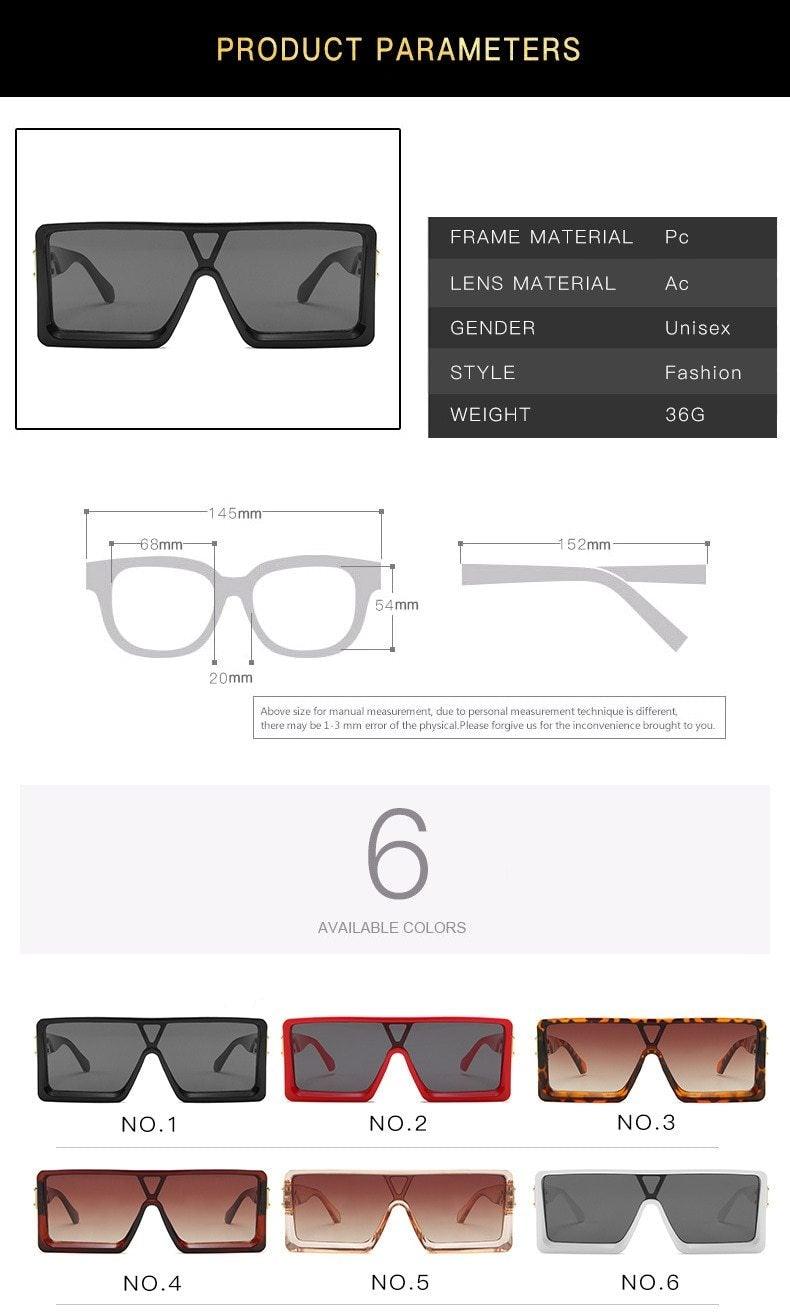 Nouveau design, nouvelles lunettes de soleil carrées élégantes, classiques, noires et blanches pour femmes, nouvelles lunettes de soleil de marque à la mode et surdimensionnées pour hommes, nouvelles lunettes de soleil de luxe pour hommes et femmes