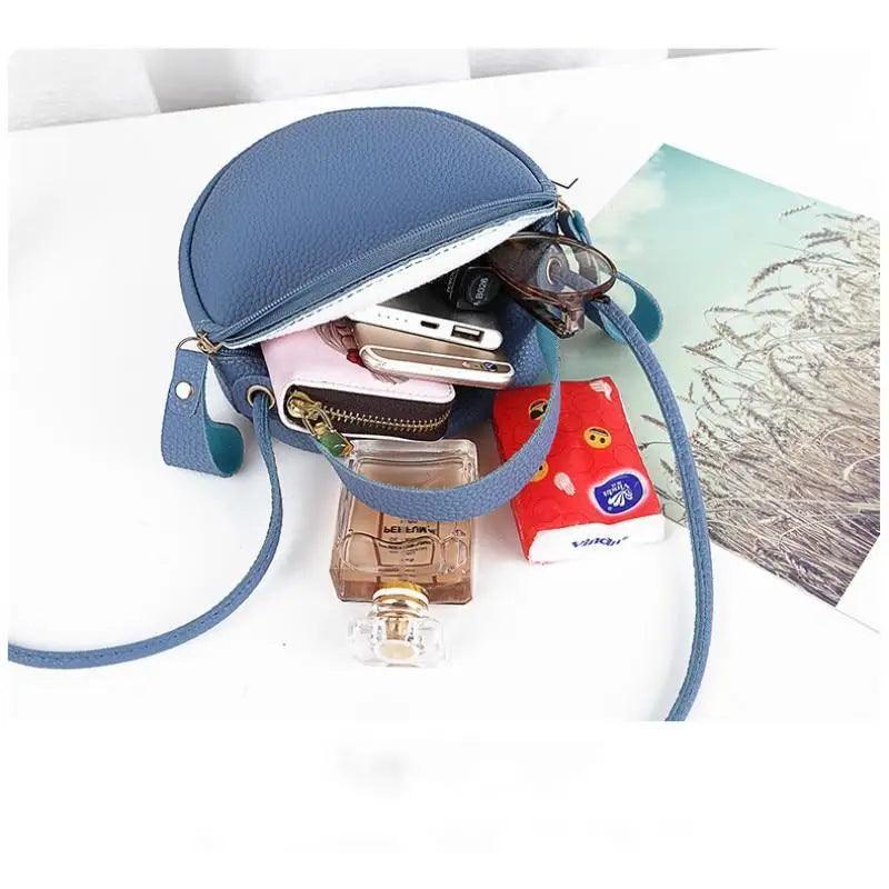 Petit sac rond pour femmes et filles, à la mode, à bandoulière, pour téléphone portable, sacoche, cadeaux.