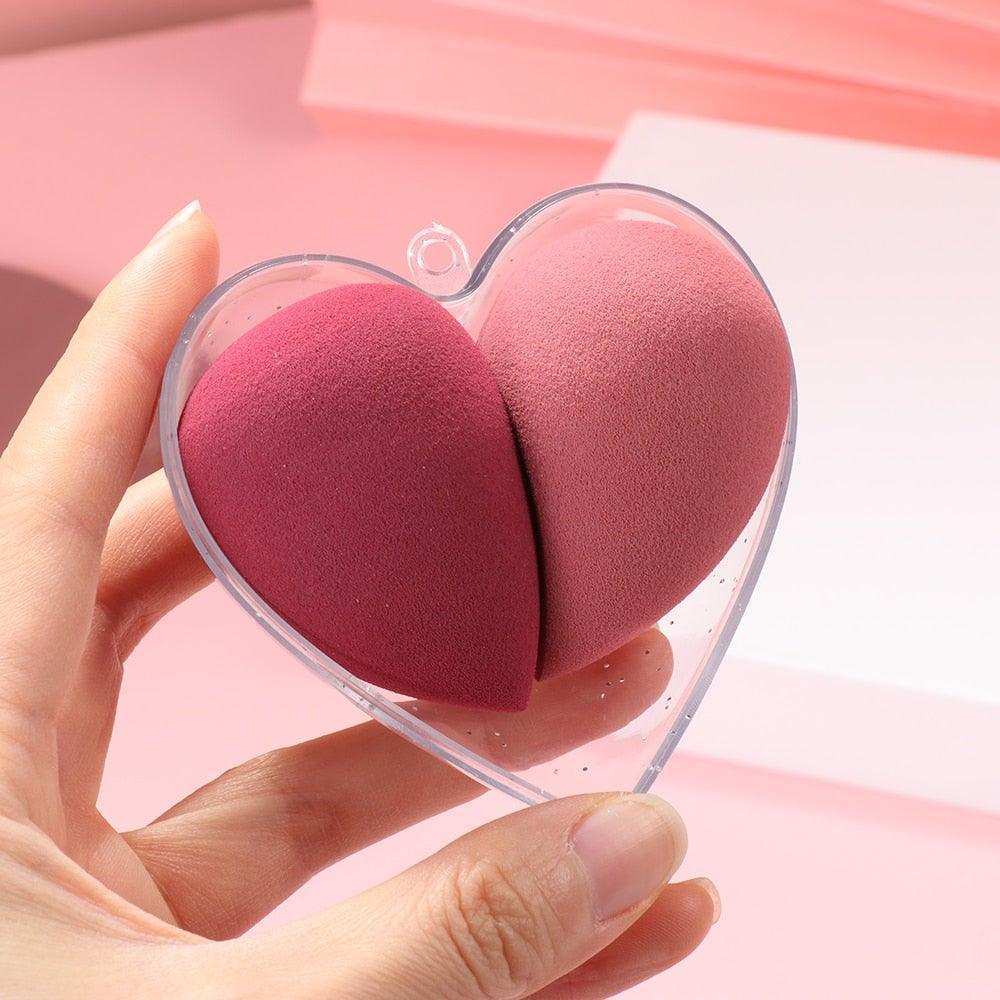 Nouvelles éponges de maquillage de différentes tailles, applicateur de poudre cosmétique, outils de beauté pour le fard à joues, avec boîte de rangement, design doux et luxueux pour femmes