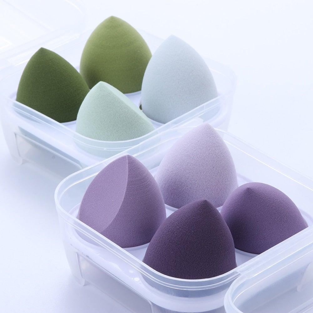Nouvelles éponges de maquillage de différentes tailles, applicateur de poudre cosmétique, outils de beauté pour le fard à joues, avec boîte de rangement, design doux et luxueux pour femmes