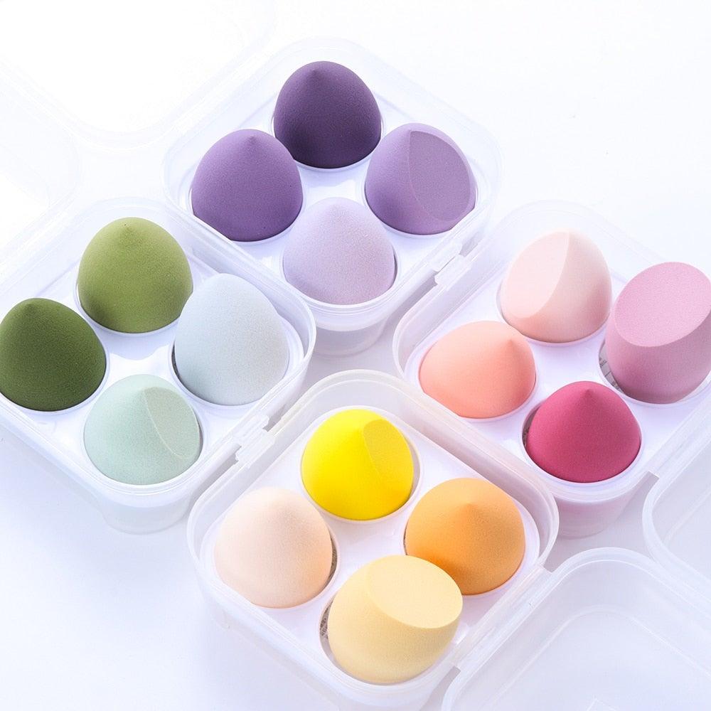 Nouvelles éponges de maquillage de différentes tailles, applicateur de poudre cosmétique, outils de beauté pour le fard à joues, avec boîte de rangement, design doux et luxueux pour femmes
