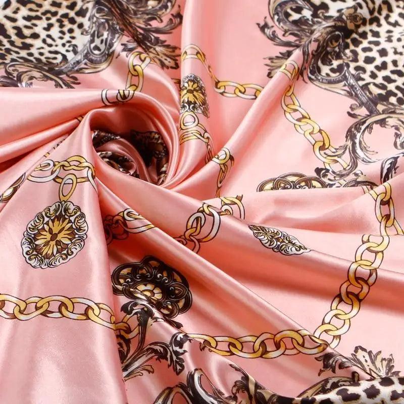 Nouvelle Élégance Foulards Tendances pour Femmes Châle Imprimé Soie Satin Hijab Écharpe Femme Bandana 90*90cm Châles Carrés de Luxe Foulards pour Dames
