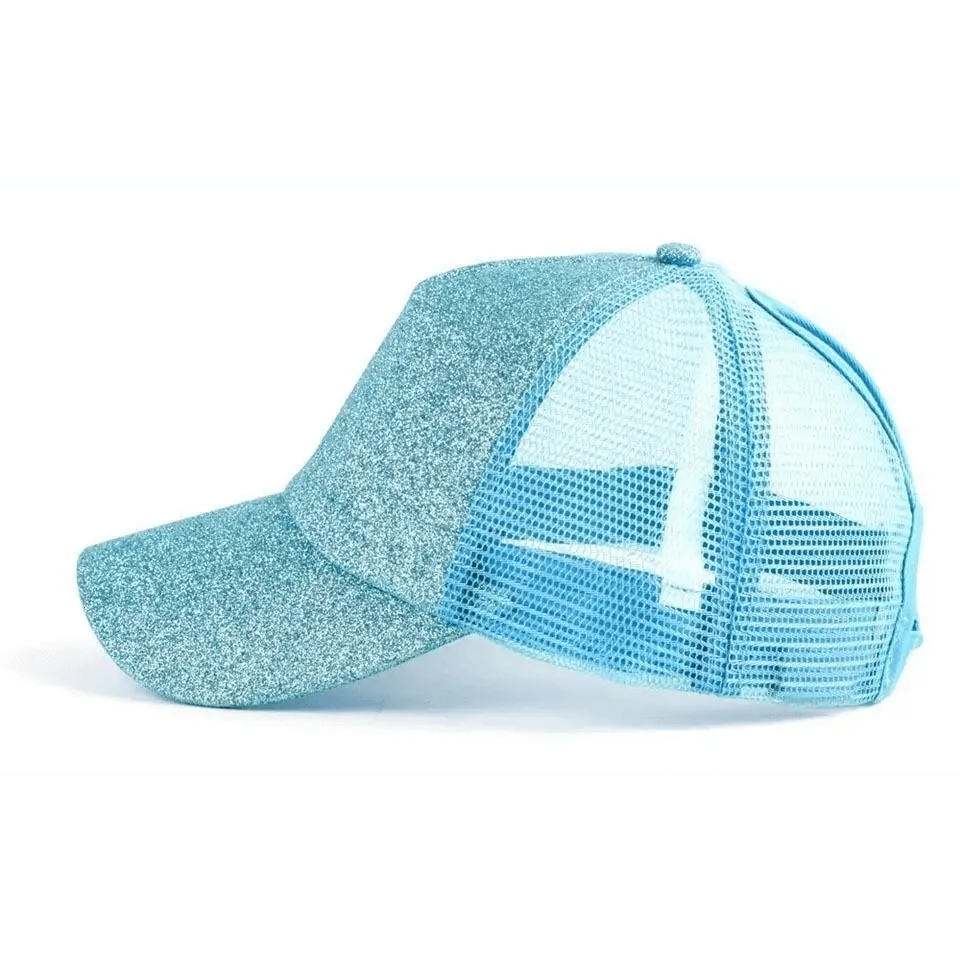 Nouvelles Casquettes de Baseball Élégantes à Paillettes et Queue de Cheval, Brillantes, de Haute Qualité, Tendance pour Femmes, Chapeau Hip Hop Réglable pour Chignon Désordonné