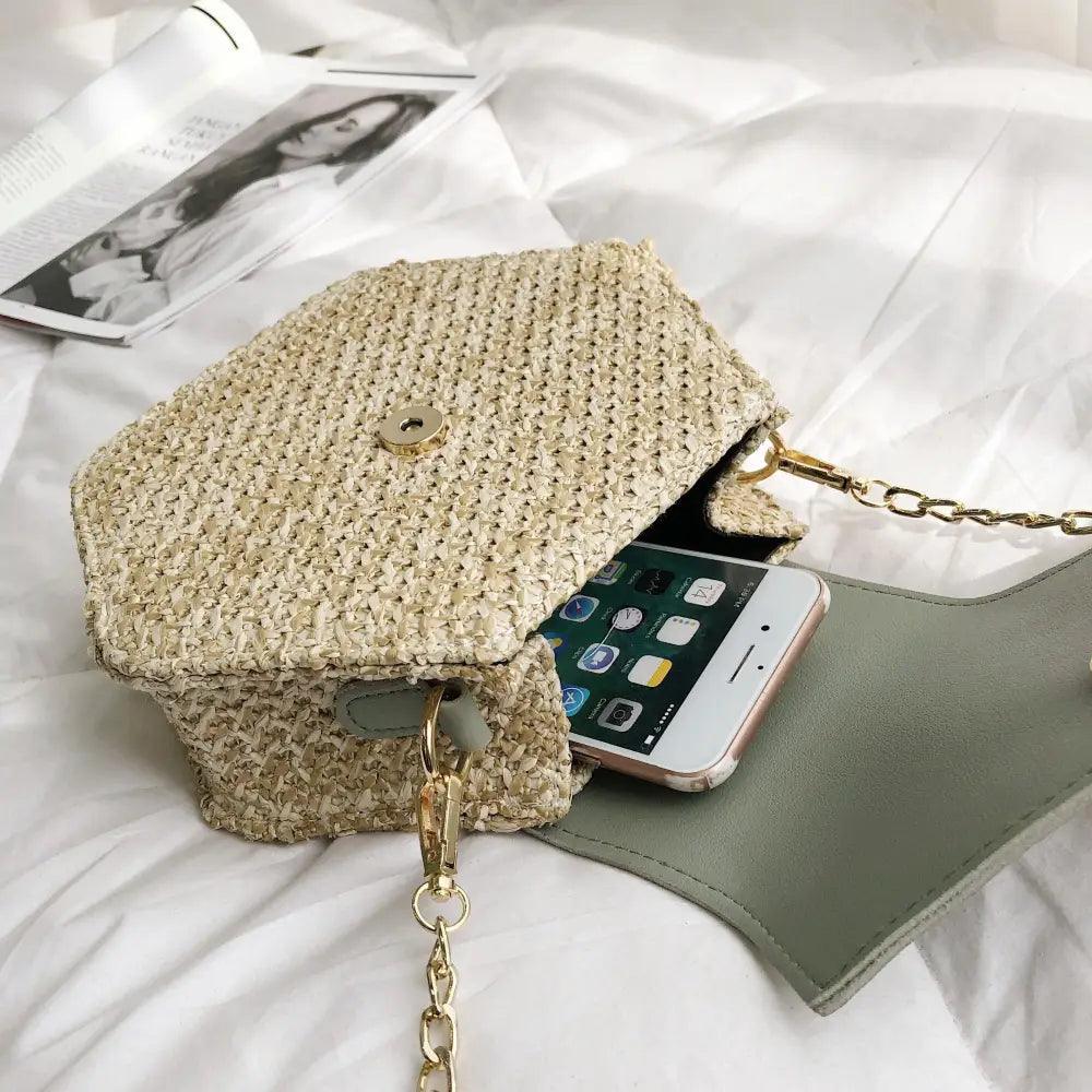 Nouveau sac à main en paille et cuir multi-styles pour femmes et filles - Nouveau sac d'été tendance tissé à la main, sac de plage rond à bandoulière