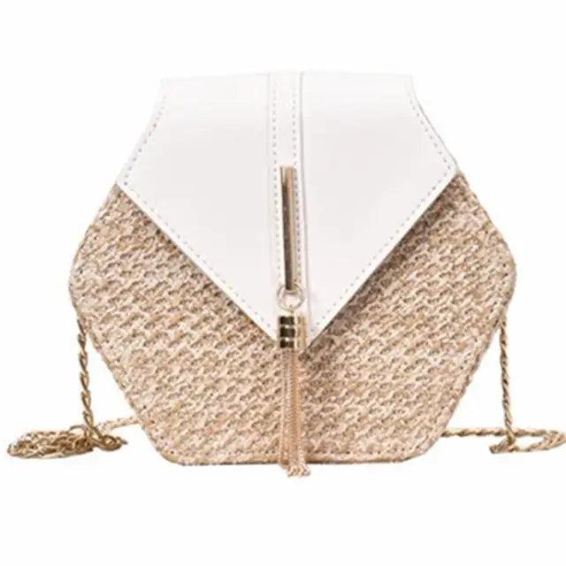 Nouveau sac à main en paille et cuir multi-styles pour femmes et filles - Nouveau sac d'été tendance tissé à la main, sac de plage rond à bandoulière