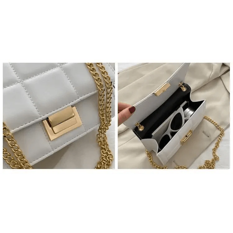 Nouveaux sacs à bandoulière chics à chaîne pour femmes, sacs à main d'été à bandoulière en cuir PU pour dames