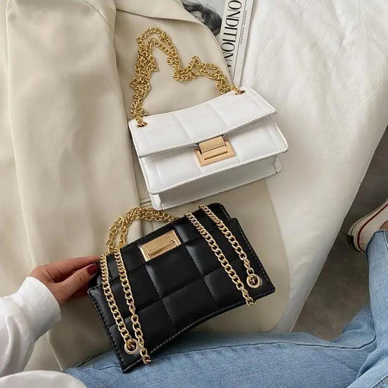 Nouveaux sacs à bandoulière chics à chaîne pour femmes, sacs à main d'été à bandoulière en cuir PU pour dames