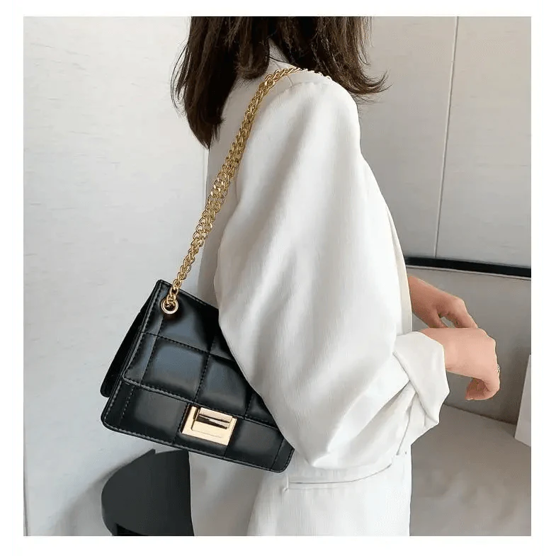 Nouveaux sacs à bandoulière chics à chaîne pour femmes, sacs à main d'été à bandoulière en cuir PU pour dames