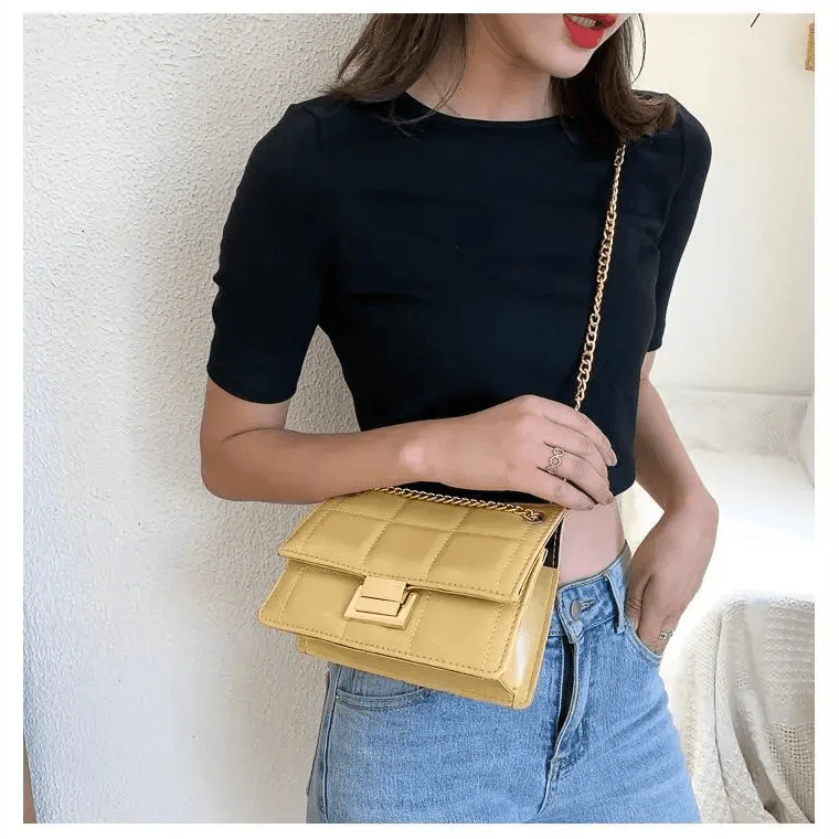 Nouveaux sacs à bandoulière chics à chaîne pour femmes, sacs à main d'été à bandoulière en cuir PU pour dames