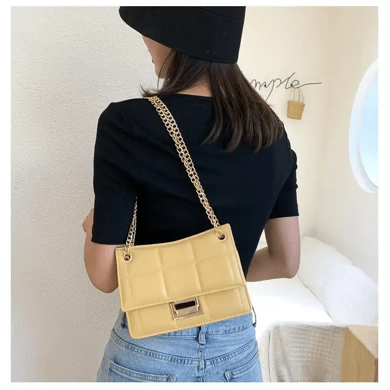 Nouveaux sacs à bandoulière chics à chaîne pour femmes, sacs à main d'été à bandoulière en cuir PU pour dames