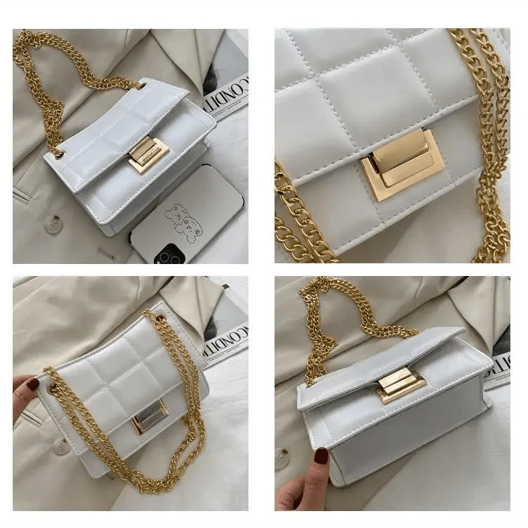 Nouveaux sacs à bandoulière chics à chaîne pour femmes, sacs à main d'été à bandoulière en cuir PU pour dames