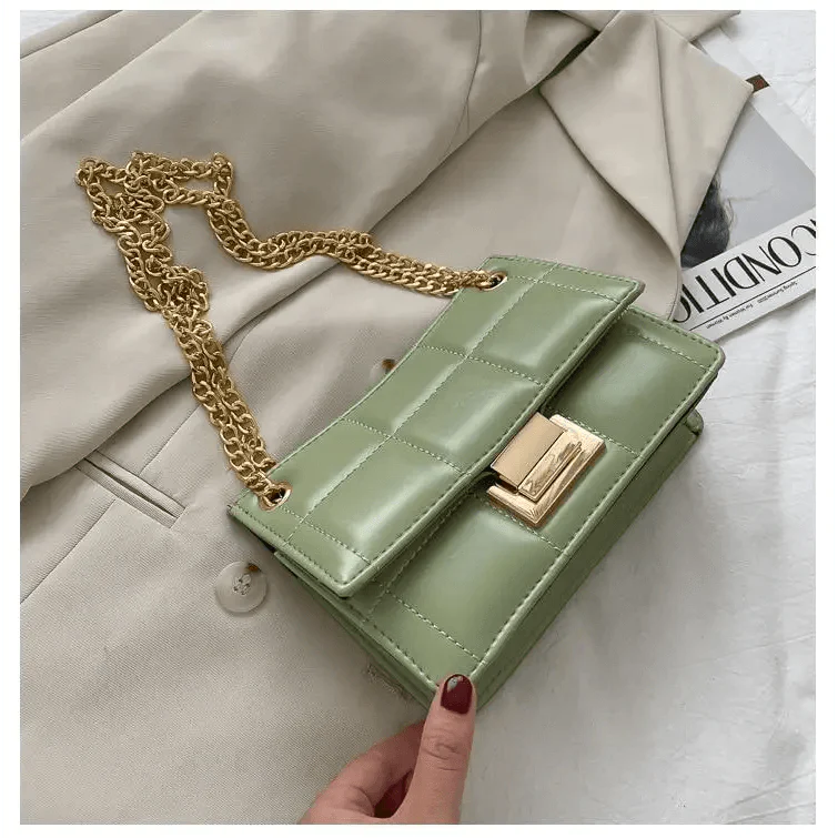 Nouveaux sacs à bandoulière chics à chaîne pour femmes, sacs à main d'été à bandoulière en cuir PU pour dames