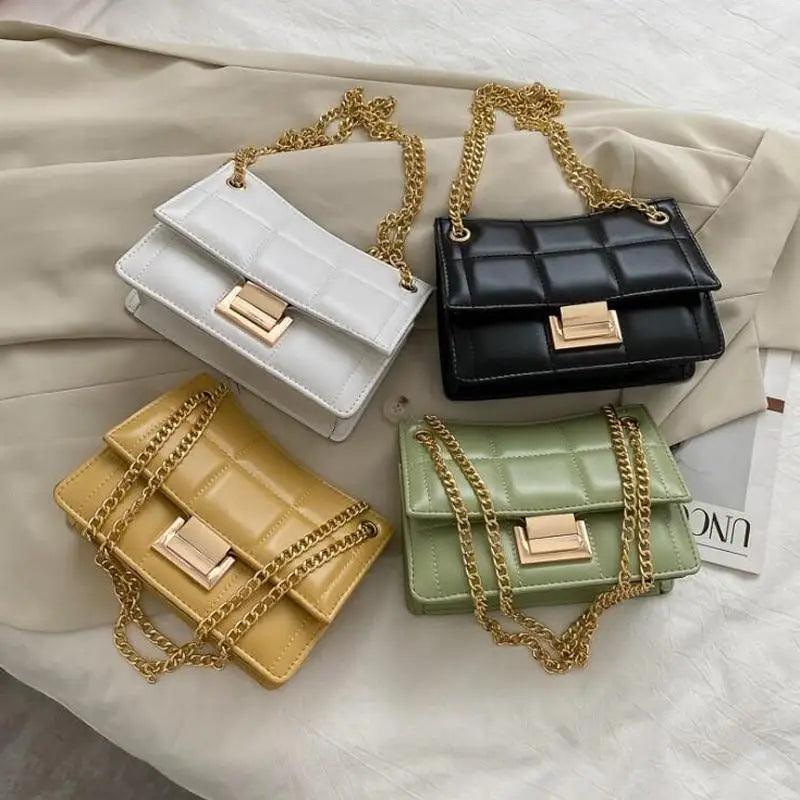 Nouveaux sacs à bandoulière chics à chaîne pour femmes, sacs à main d'été à bandoulière en cuir PU pour dames