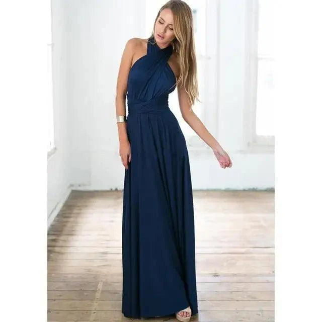 Nouvelle mode Boho Femmes Robe longue convertible multifaçon rouge club bandage Robes de soirée pour femmes