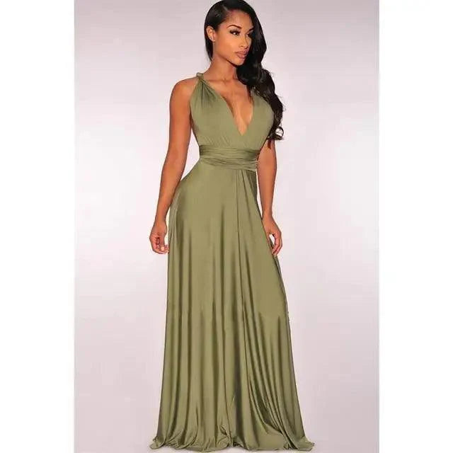 Nouvelle mode Boho Femmes Robe longue convertible multifaçon rouge club bandage Robes de soirée pour femmes
