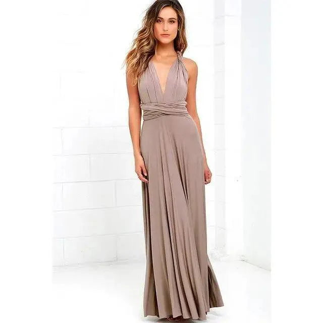 Nouvelle mode Boho Femmes Robe longue convertible multifaçon rouge club bandage Robes de soirée pour femmes