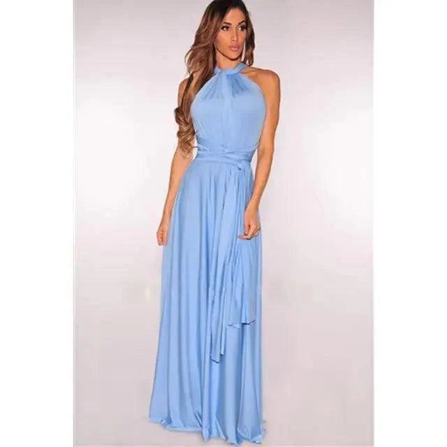 Nouvelle mode Boho Femmes Robe longue convertible multifaçon rouge club bandage Robes de soirée pour femmes