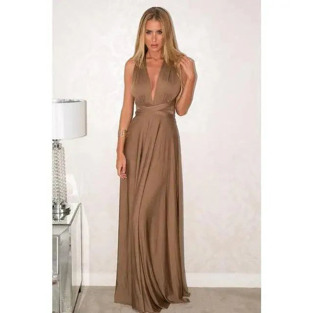 Nouvelle mode Boho Femmes Robe longue convertible multifaçon rouge club bandage Robes de soirée pour femmes
