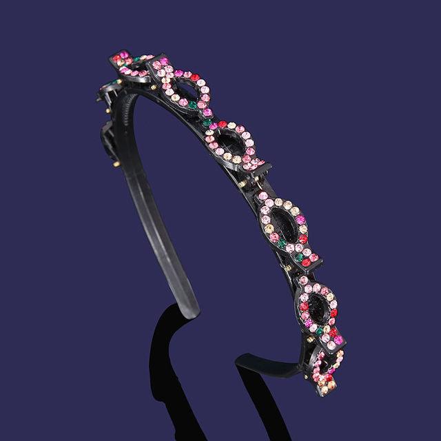 Nouvel Explosion de Mode Perle Strass Pince à Cheveux Double Peigne Frange Double Couche Bandeau Tressé avec Pinces à Cheveux Outils Capillaires pour Femmes Accessoires Cheveux