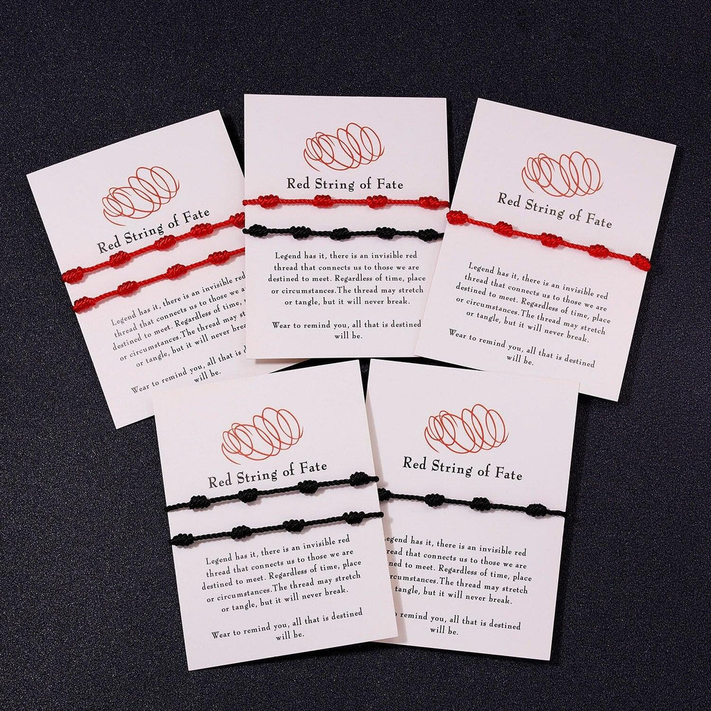 Nouveau Bracelet de Couple Tressé à la Main pour Femmes et Hommes, Charme Cœur Chanceux, Bracelets en Corde Réglables, Bracelet Cordon Rouge Tressé pour Hommes et Femmes