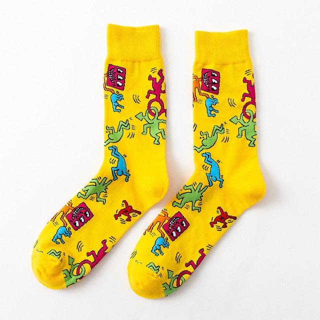 Nouvelle mode en pur coton doux, motif animaux de dessin animé, chaussettes décontractées, flamant rose cœur amoureux, chaussettes courtes et mignonnes pour femmes et hommes