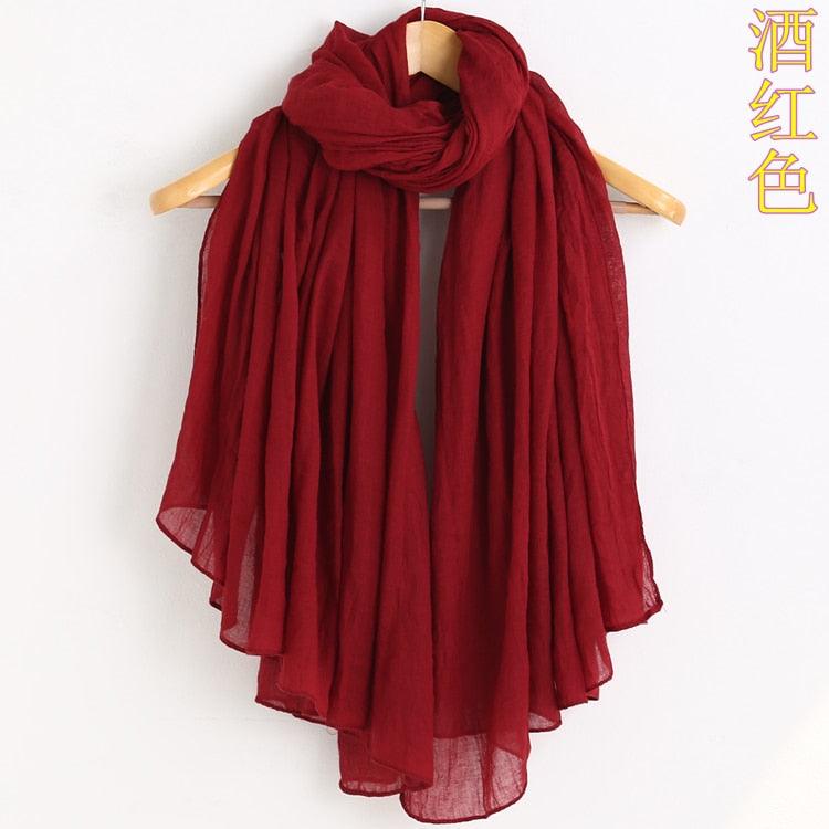 Nouvelle écharpe en coton doux élégante en viscose pour femmes, châles légers élégants, wraps, foulards hijab musulmans pour femmes