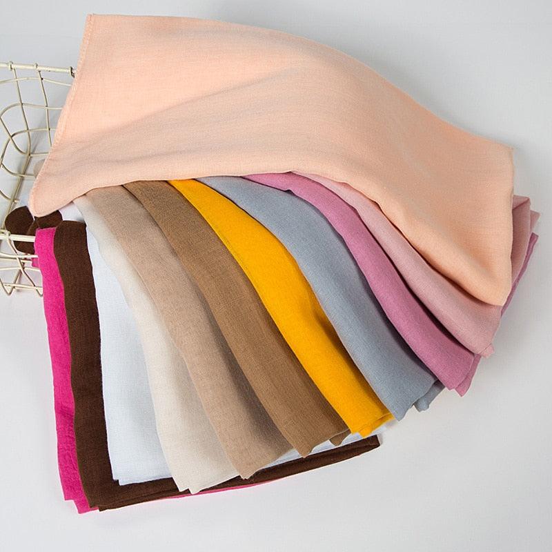 Nouvelle écharpe en coton doux élégante en viscose pour femmes, châles légers élégants, wraps, foulards hijab musulmans pour femmes