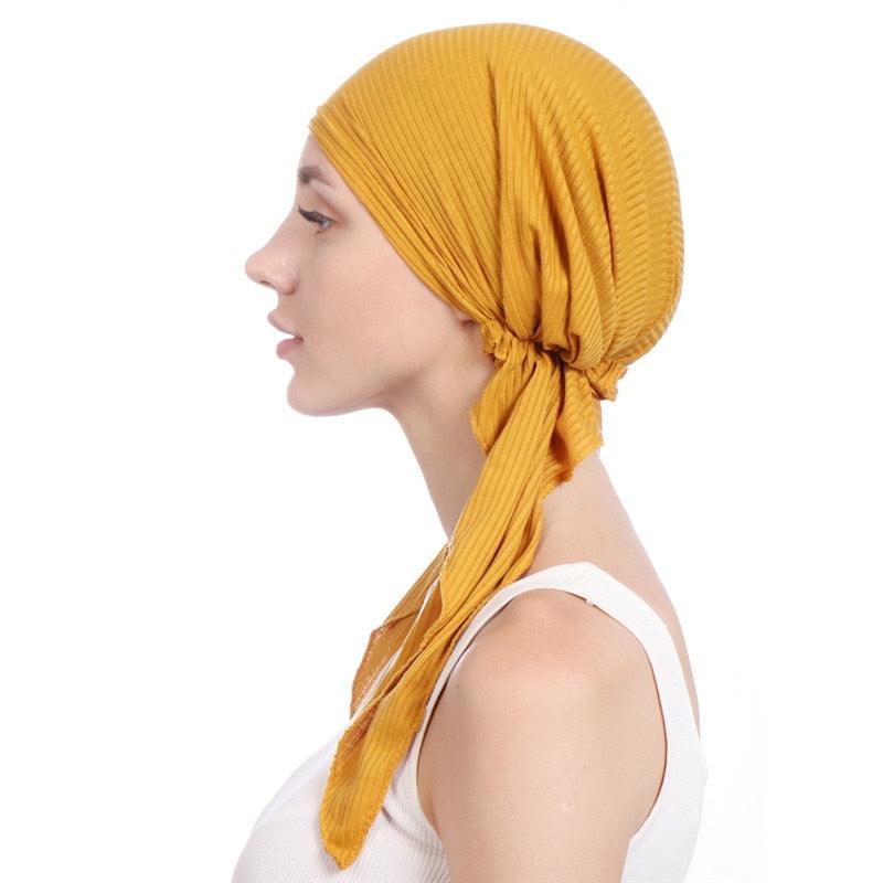 Nouveau turban doux en coton de couleur unie, écharpe élastique légère, chapeaux, bonnet élégant, hijab intérieur, chapeau femme, bonnets pour femmes