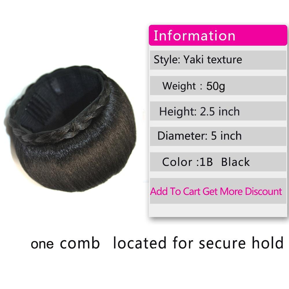 Nouveau chignon en faux cheveux synthétiques et frange, pièce de cheveux tressée résistante à la chaleur, chignon en forme de donut pour femmes, extension de cheveux à clipser pour chignons volumineux pour filles.