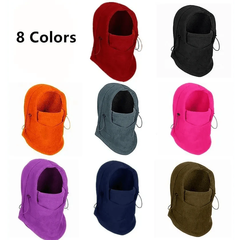 Nouvelle mode chaude casquette hiver hommes femmes chapeaux thermique polaire chapeau cagoule cou plus chaud randonnée écharpes