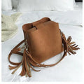 Nouveau sac seau de gommage à la mode pour femmes, sac bandoulière vintage à pompon, sac à bandoulière de haute qualité, sac à bandoulière simple pour femmes