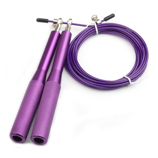 Nouvelles cordes à sauter de fitness Corde à sauter rapide en fil d'acier lourd Corde à sauter lestée avec roulement à billes à 360 degrés et poignée antidérapante en alliage d'aluminium pour l'entraînement de fitness à domicile