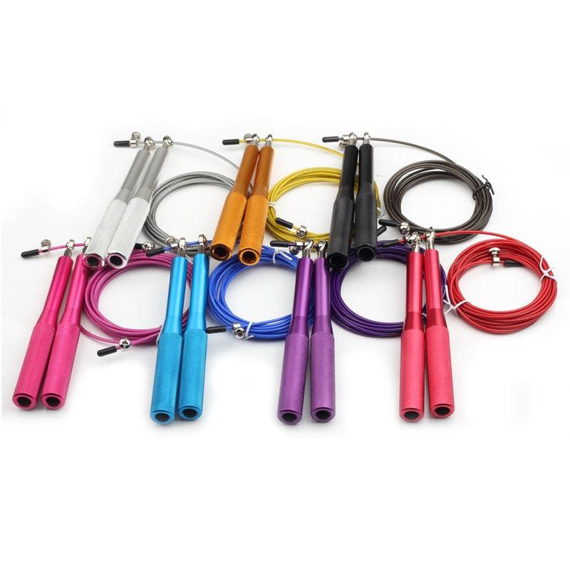 Nouvelles cordes à sauter de fitness Corde à sauter rapide en fil d'acier lourd Corde à sauter lestée avec roulement à billes à 360 degrés et poignée antidérapante en alliage d'aluminium pour l'entraînement de fitness à domicile