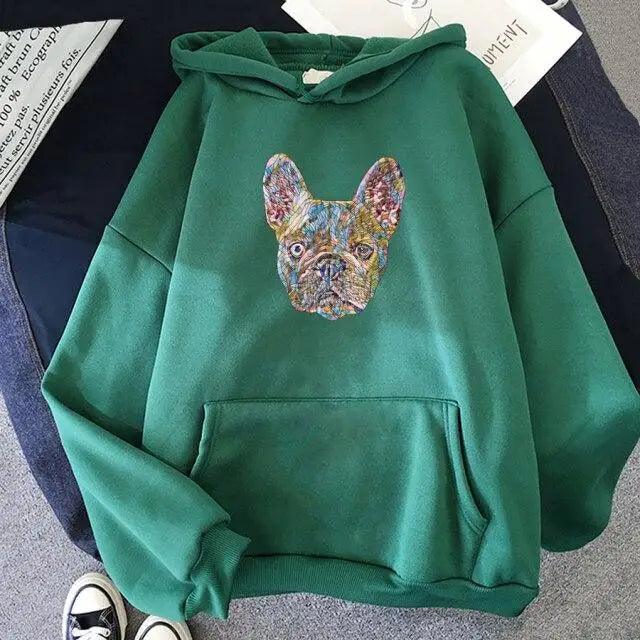 Nouveaux sweats à capuche bouledogue français surdimensionnés, imprimé chien mignon, pull drôle, unisexe, mode, streetwear, sweat à capuche femme, imprimé chien mignon, pull drôle, unisexe, mode