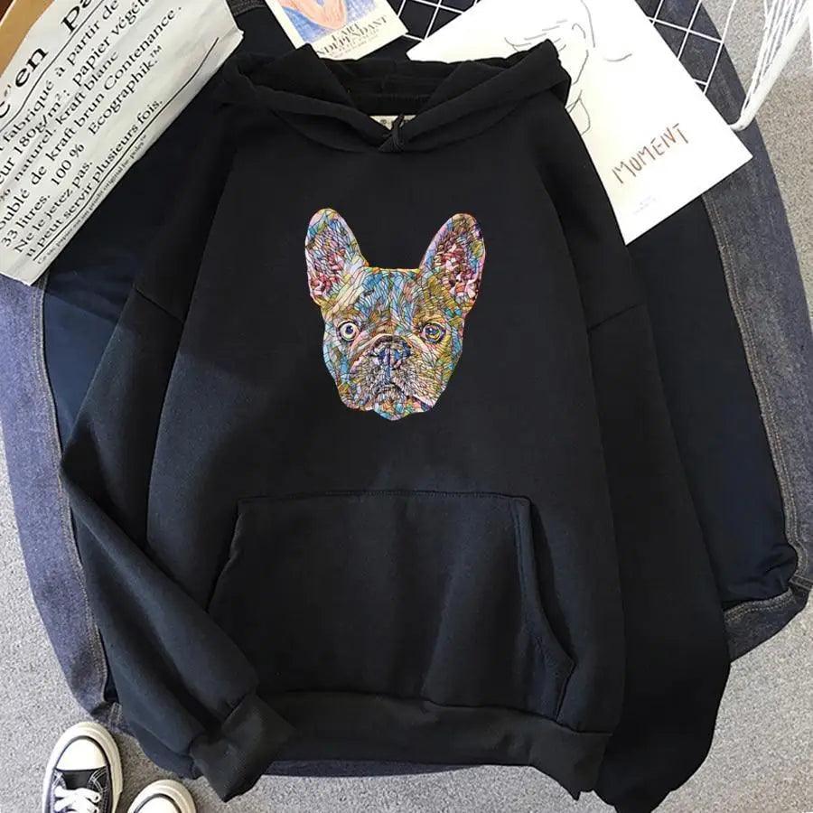 Nouveaux sweats à capuche bouledogue français surdimensionnés, imprimé chien mignon, pull drôle, unisexe, mode, streetwear, sweat à capuche femme, imprimé chien mignon, pull drôle, unisexe, mode