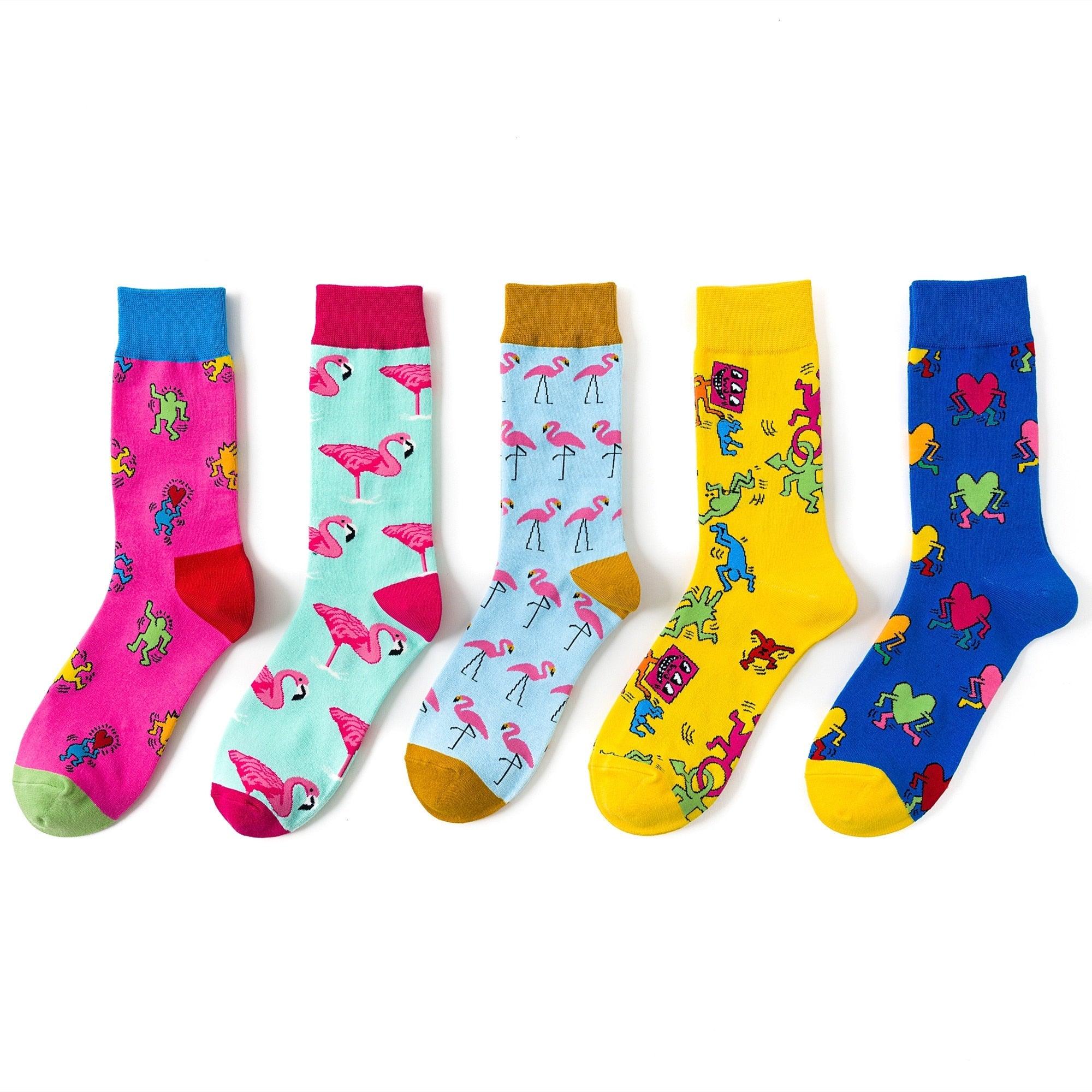 Nouvelles chaussettes amusantes pour femmes, mode Harajuku, chaussettes colorées, série œuf artistique mignon, personnalité, chaussettes en coton pour femmes, chaussettes fantaisie en coton pour hommes et femmes