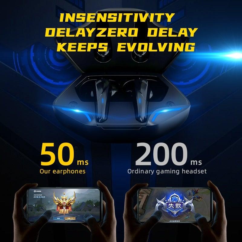 Nouveaux écouteurs de jeu TWS 5.0 Casque sans fil Stéréo Écouteurs de sport Microphone avec boîtier de charge pour téléphone Bluetooth