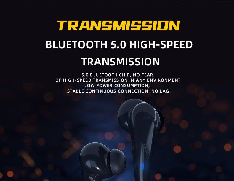 Nouveaux écouteurs de jeu TWS 5.0 Casque sans fil Stéréo Écouteurs de sport Microphone avec boîtier de charge pour téléphone Bluetooth