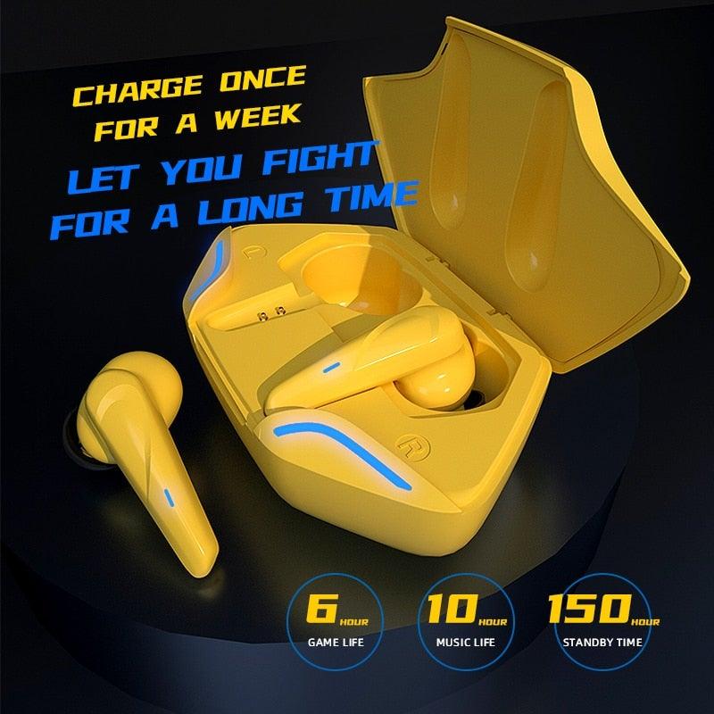 Nouveaux écouteurs de jeu TWS 5.0 Casque sans fil Stéréo Écouteurs de sport Microphone avec boîtier de charge pour téléphone Bluetooth