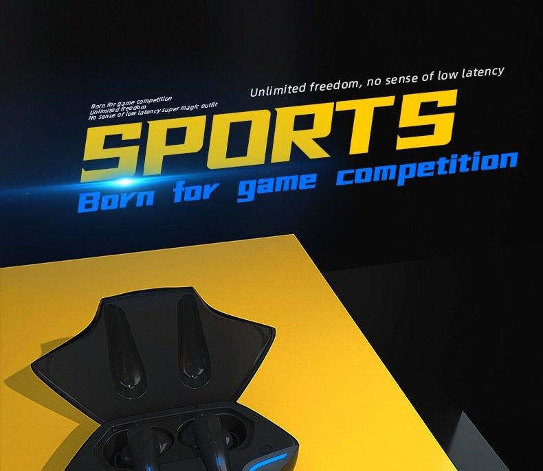 Nouveaux écouteurs de jeu TWS 5.0 Casque sans fil Stéréo Écouteurs de sport Microphone avec boîtier de charge pour téléphone Bluetooth