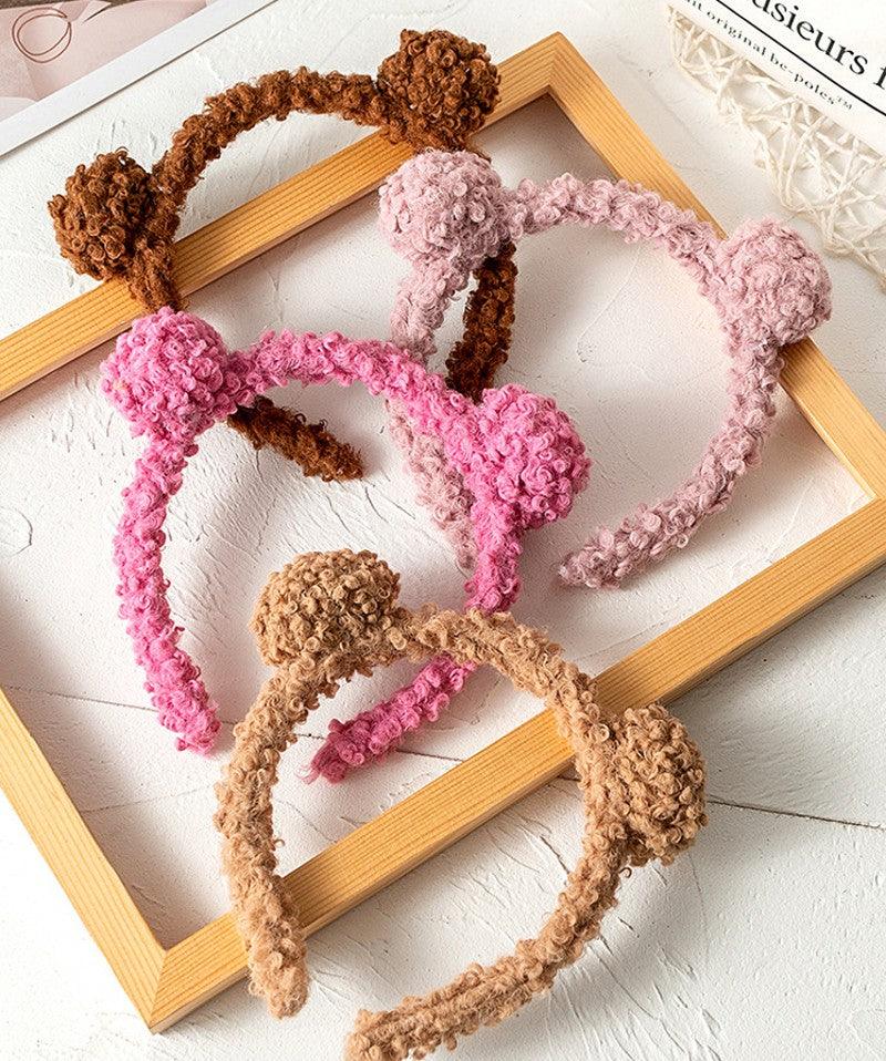 Nouveau bandeau oreilles de lapin en peluche Gils mignon ours automne hiver cerceau de tête dessin animé filles enfants bandeau coiffe magnifiques accessoires de cheveux pour femmes