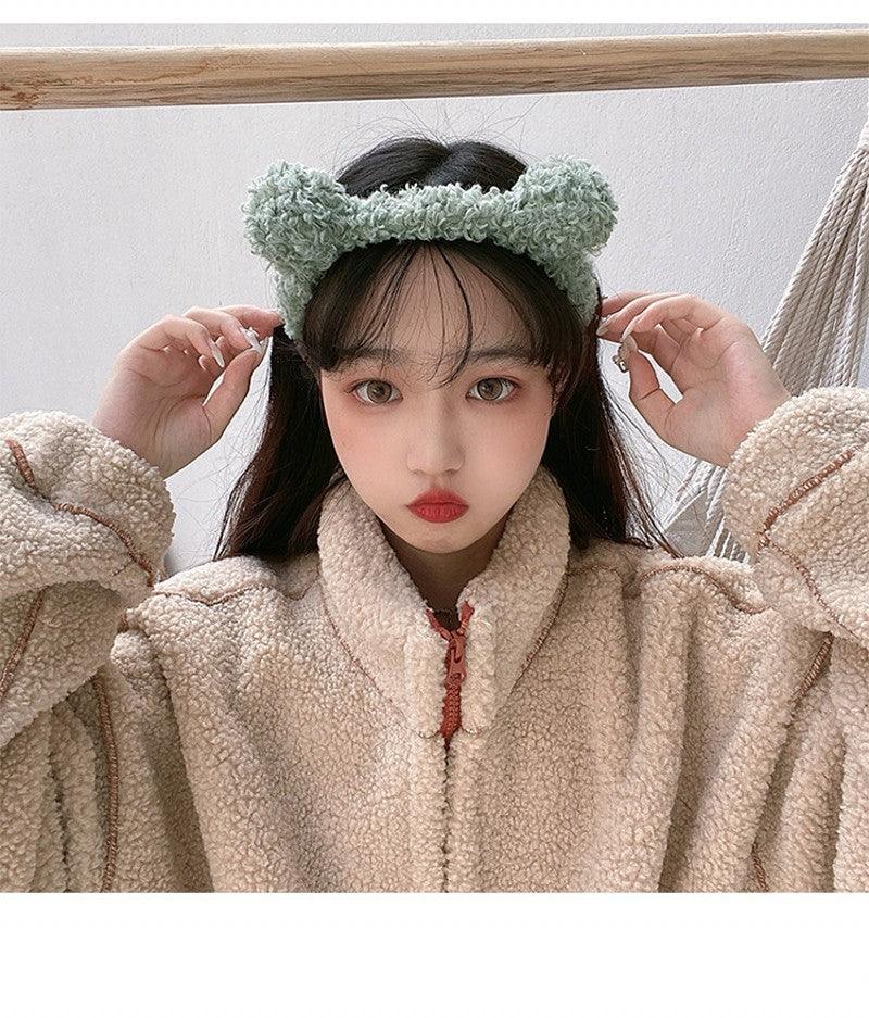 Nouveau bandeau oreilles de lapin en peluche Gils mignon ours automne hiver cerceau de tête dessin animé filles enfants bandeau coiffe magnifiques accessoires de cheveux pour femmes