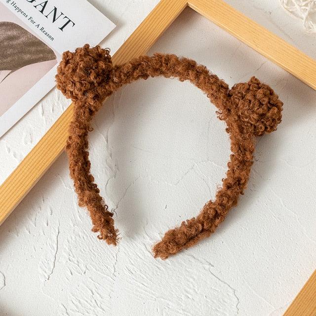Nouveau bandeau oreilles de lapin en peluche Gils mignon ours automne hiver cerceau de tête dessin animé filles enfants bandeau coiffe magnifiques accessoires de cheveux pour femmes