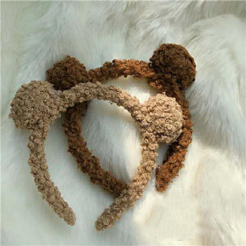 Nouveau bandeau oreilles de lapin en peluche Gils mignon ours automne hiver cerceau de tête dessin animé filles enfants bandeau coiffe magnifiques accessoires de cheveux pour femmes
