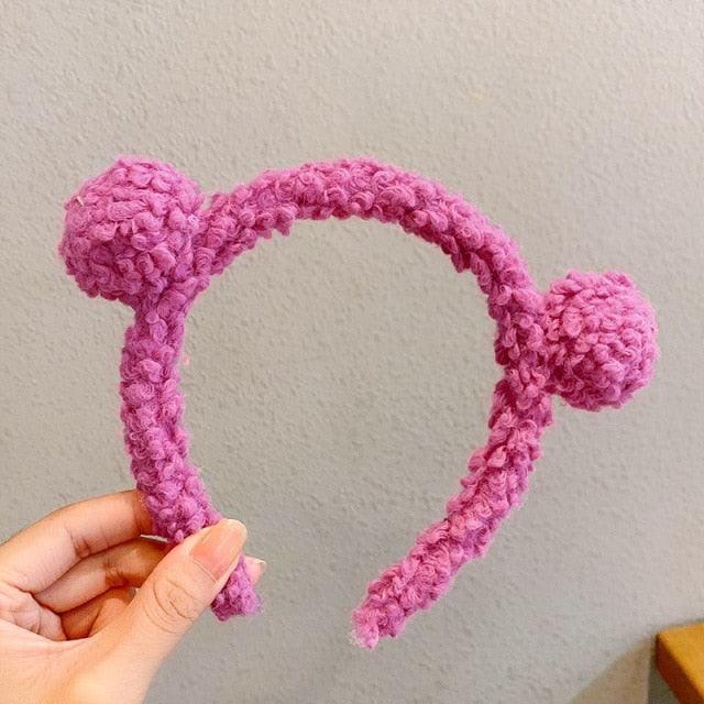 Nouvelles Filles Mignonnes Oreilles d'Ours Peluche Simple Serre-têtes Enfants Adorables Ornements de Cheveux Bandeaux Cerceaux de Cheveux Enfants Mode Magnifiques Accessoires de Cheveux Pour Femmes