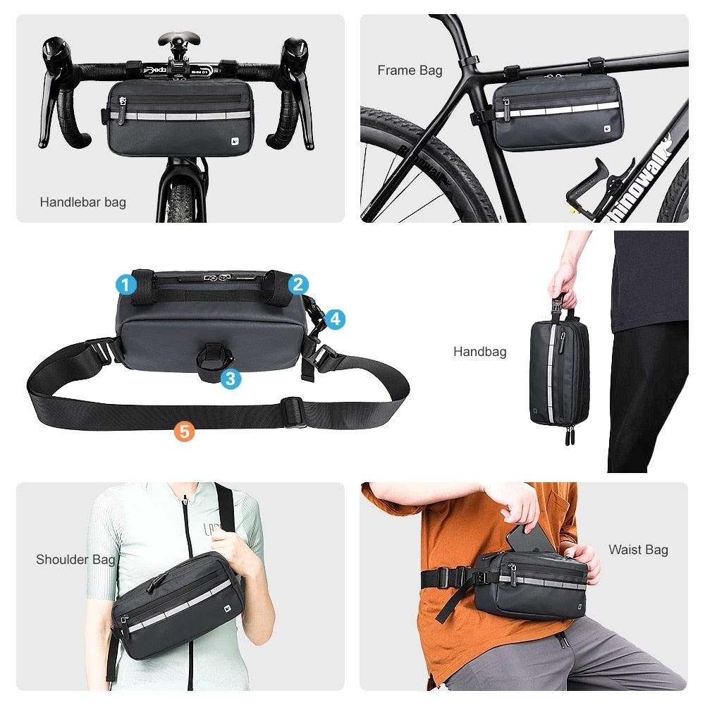 Nouveau Sac de Guidon Sacoches de Vélo Sacoche de Cadre Imperméable Multifonctionnel Sac à Bandoulière Portable Accessoires de Vélo Sac de Guidon Multifonctionnel Sacoche Avant de Vélo Étanche Sac à Bandoulière Sac à Main Sac Banane